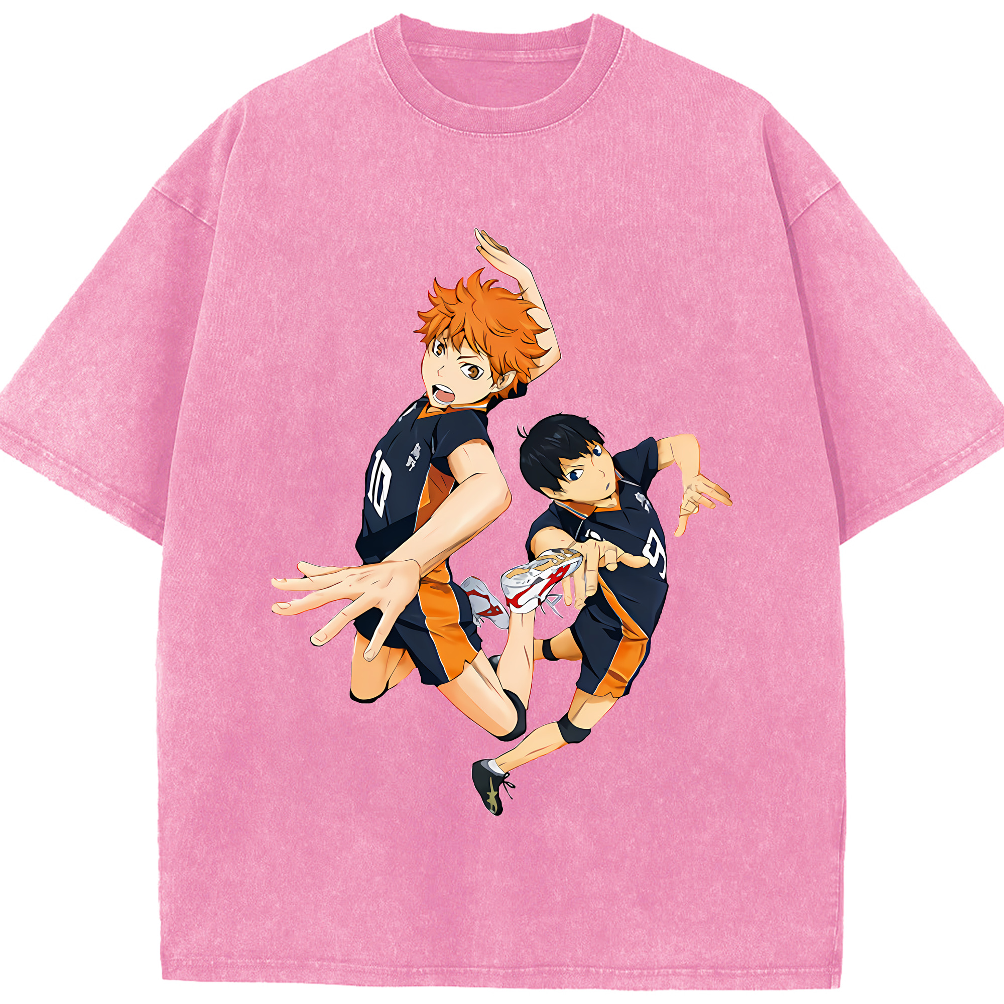 （画像用） ハイキュー!! Haikyu!! 綿100% ヴィンテージ風 半袖Tシャツ（フロントプリント）